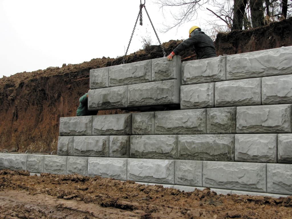 precast concrete retaining wall blocks near me