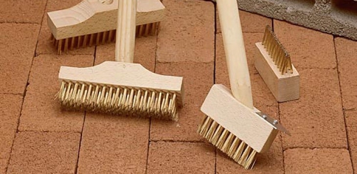 Regular Cleaning of Brick Pavers using Stiff Brush