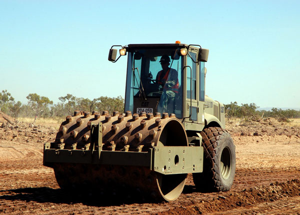 Compaction of Soil with sheepsfoot roller