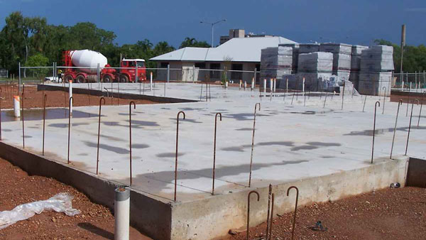 Plain Slab Raft Foundation in Construction for Home