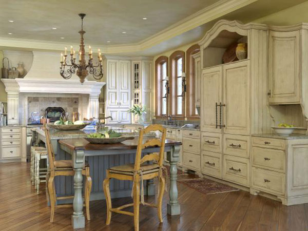 Distressed Cabinetry in French Country furniture