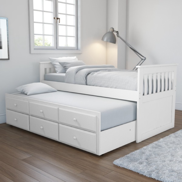 White theme Drawer Bed
