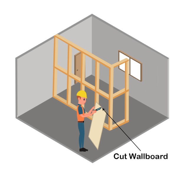 Cut Wallboard using T-Square