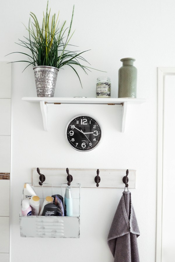 Wall Hooks with Shelves and Décor Items