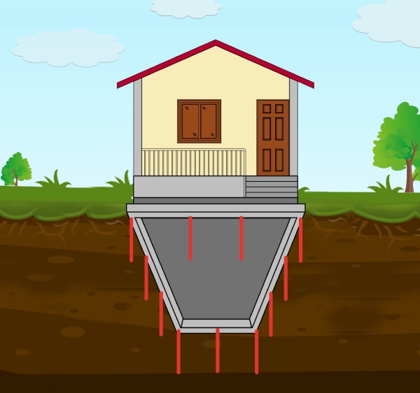 House with Micropile Foundation