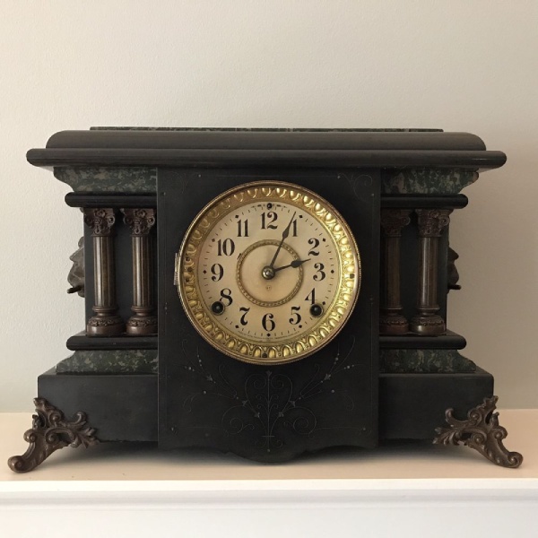 Antique Clocks - Intricate marble and wooden designed