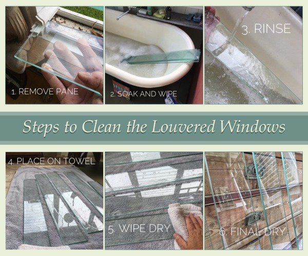 Louvered Window Cleaning Steps