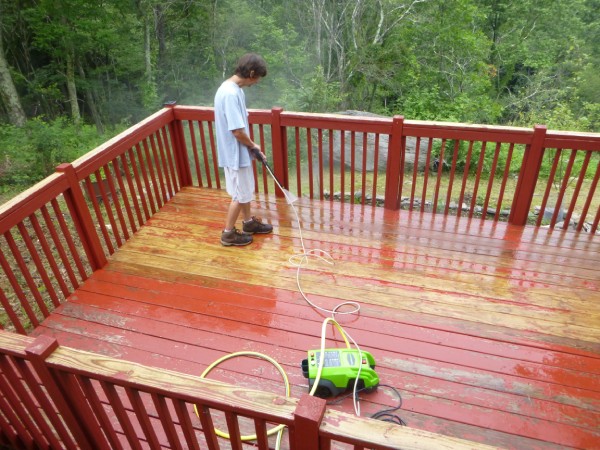 Pressure Washing of Stained Deck