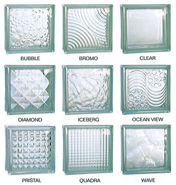 Different Texture of Glass Blocks