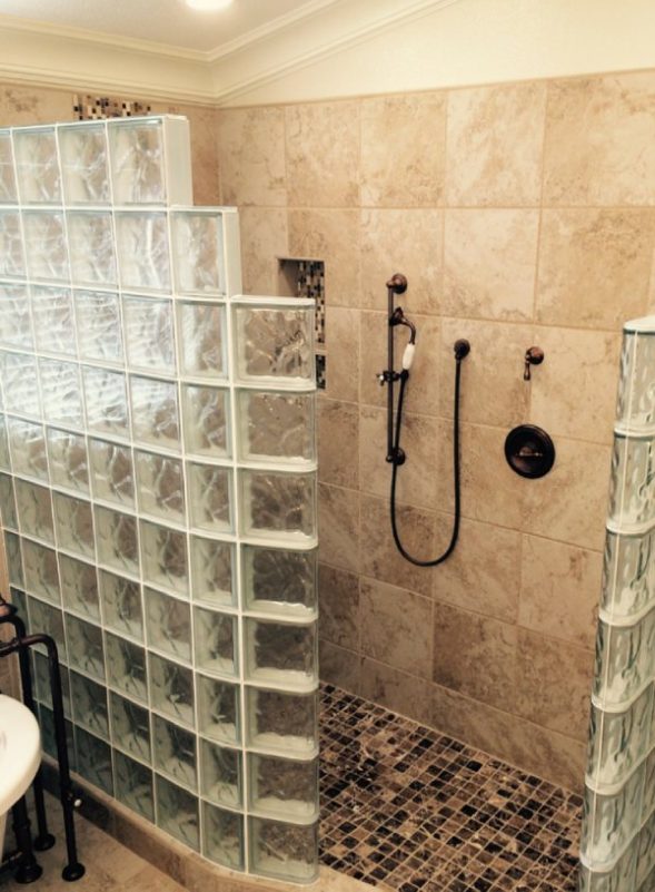 Glass Blocks as Partition Wall in Shower Area