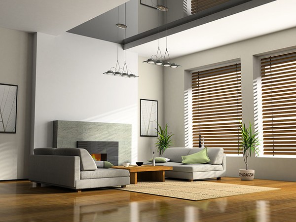 Horizontal blinds in Living Room