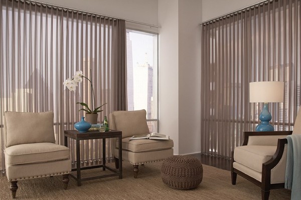 Vertical blinds in Living Room