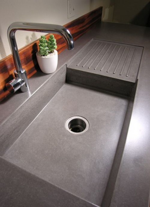 Concrete Countertops Easily Accommodate Sinks And Drains