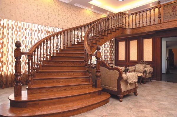 Curved Wooden Stairs