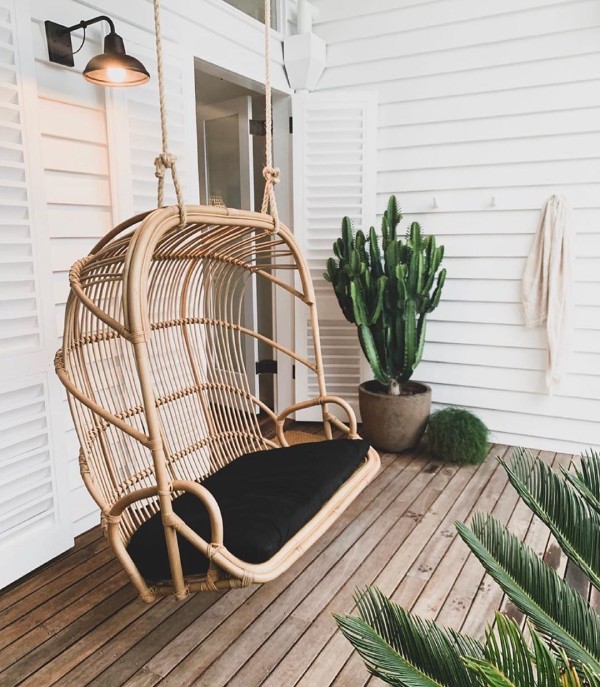 Hanging Chairs in Front Porch