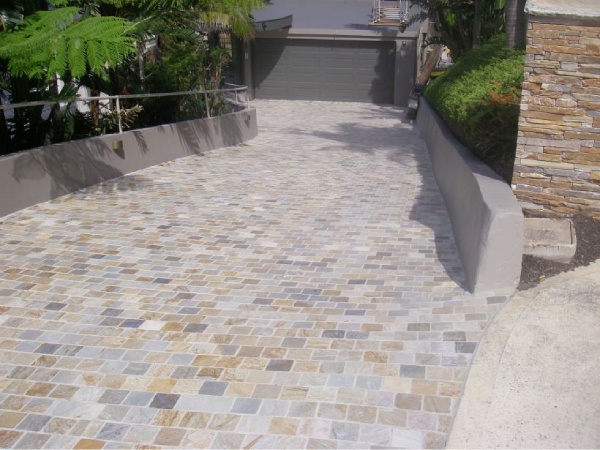 Natural Stone Flooring in Driveway of Home
