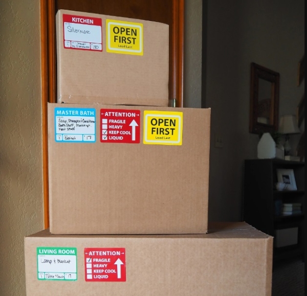 Storage Box Labels while Moving