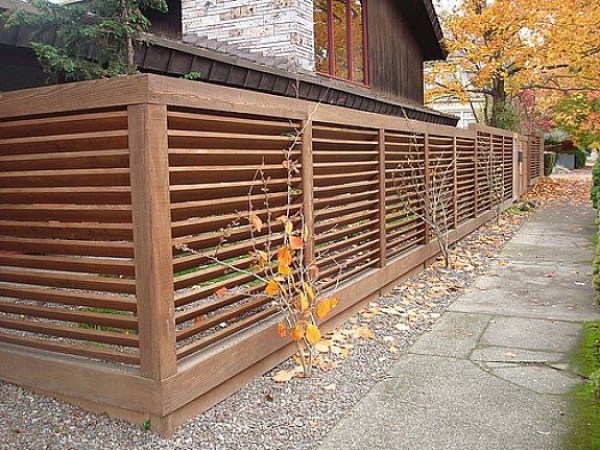 Wood Louver Fence
