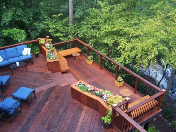 Wooden Deck with Outdoor Sofa