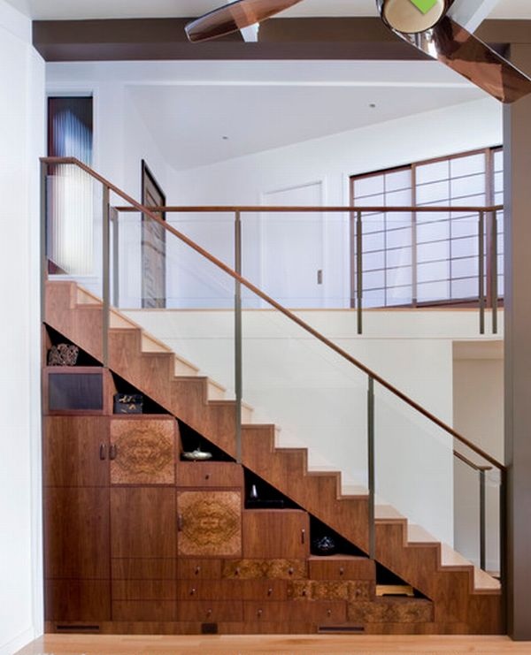 Wooden Stair with Storage
