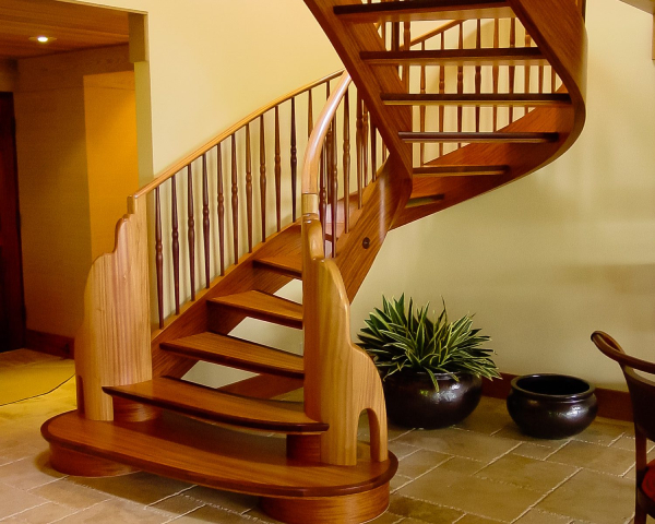 African mahogany Spiral Staircase