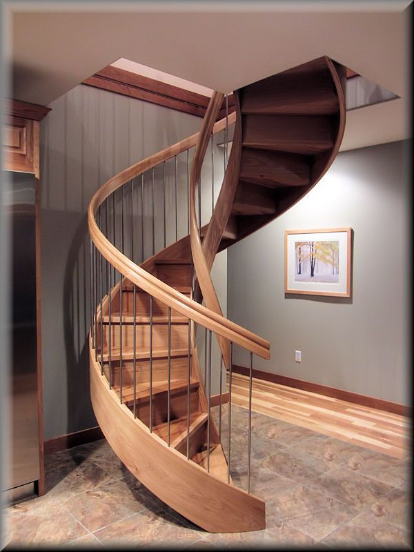 Hickory Spiral Staircase