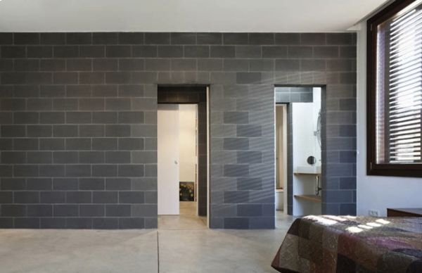Home Made with Wall of Concrete Blocks