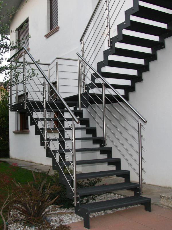 Outdoor Double Flight Staircase