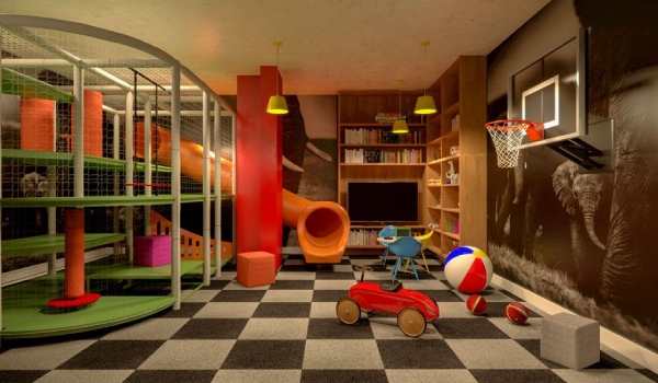 Playroom with Toys & Slides