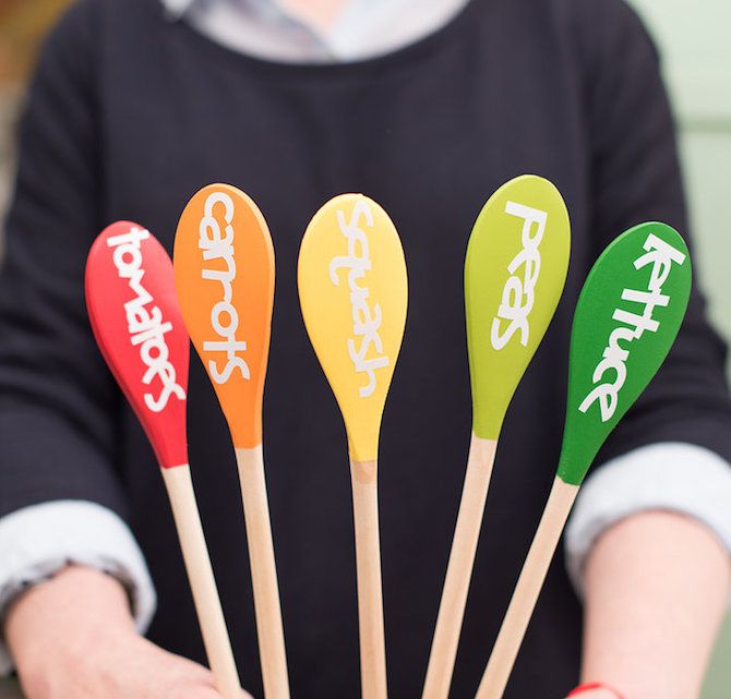 Colourful Spoon Garden Labels