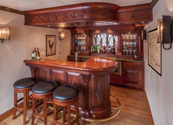 Wooden Theme for Home Bar