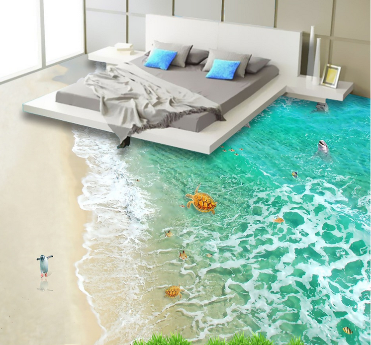 Beach Themed Flooring in Bedroom