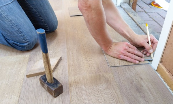 Wood Floor Assembled on the Corner