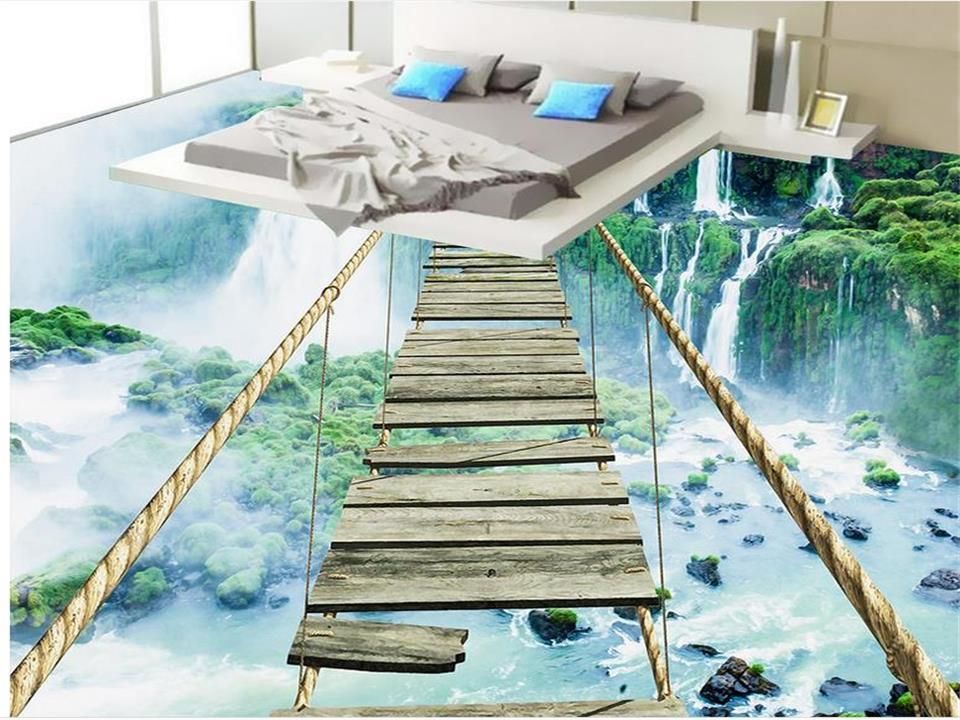 Wooden bridges Themed Flooring in Bedroom