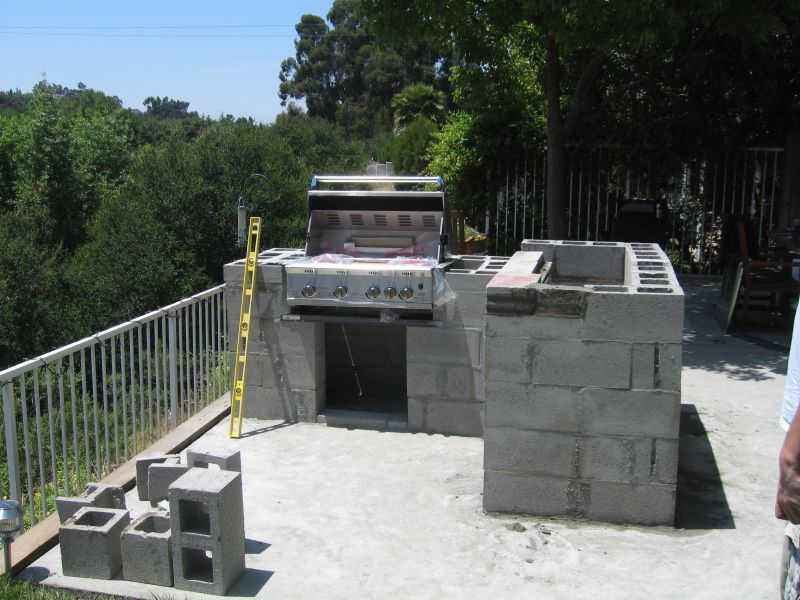 Fire Pit as Barbecue Grill Set in Blocks and Stones