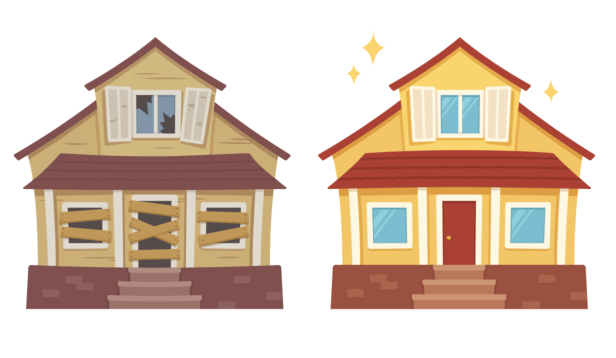 Concept of flipping houses