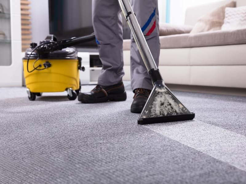 Vacuuming of office carpets