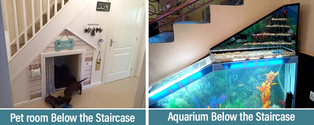Create an Aquarium or a Pet Room Below the Staircase