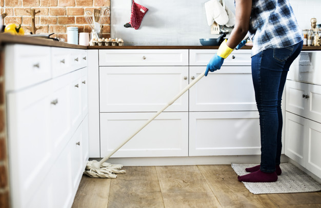 Mopping Kitchen Floor to Stop Cockroach