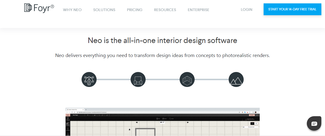 Online interior design tools - Foyr
