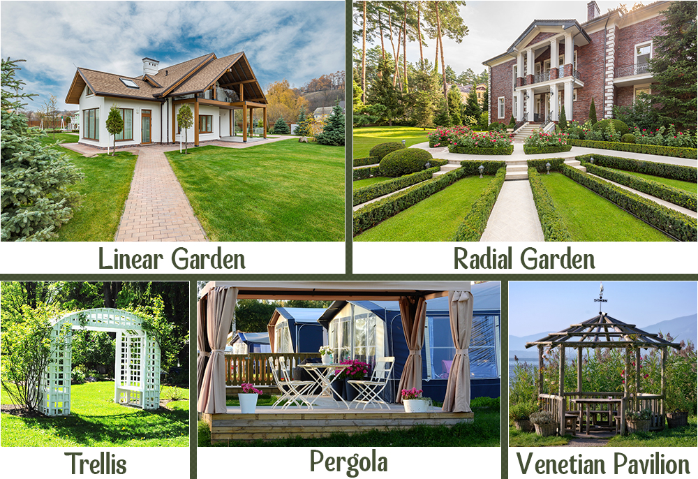 Pergola _ Radial Garden _ Trellis _ Linear Garden _ Venetian Pavilions