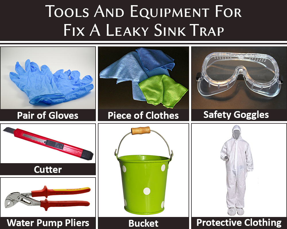Tools And Equipment For Fix A Leaky Sink Trap