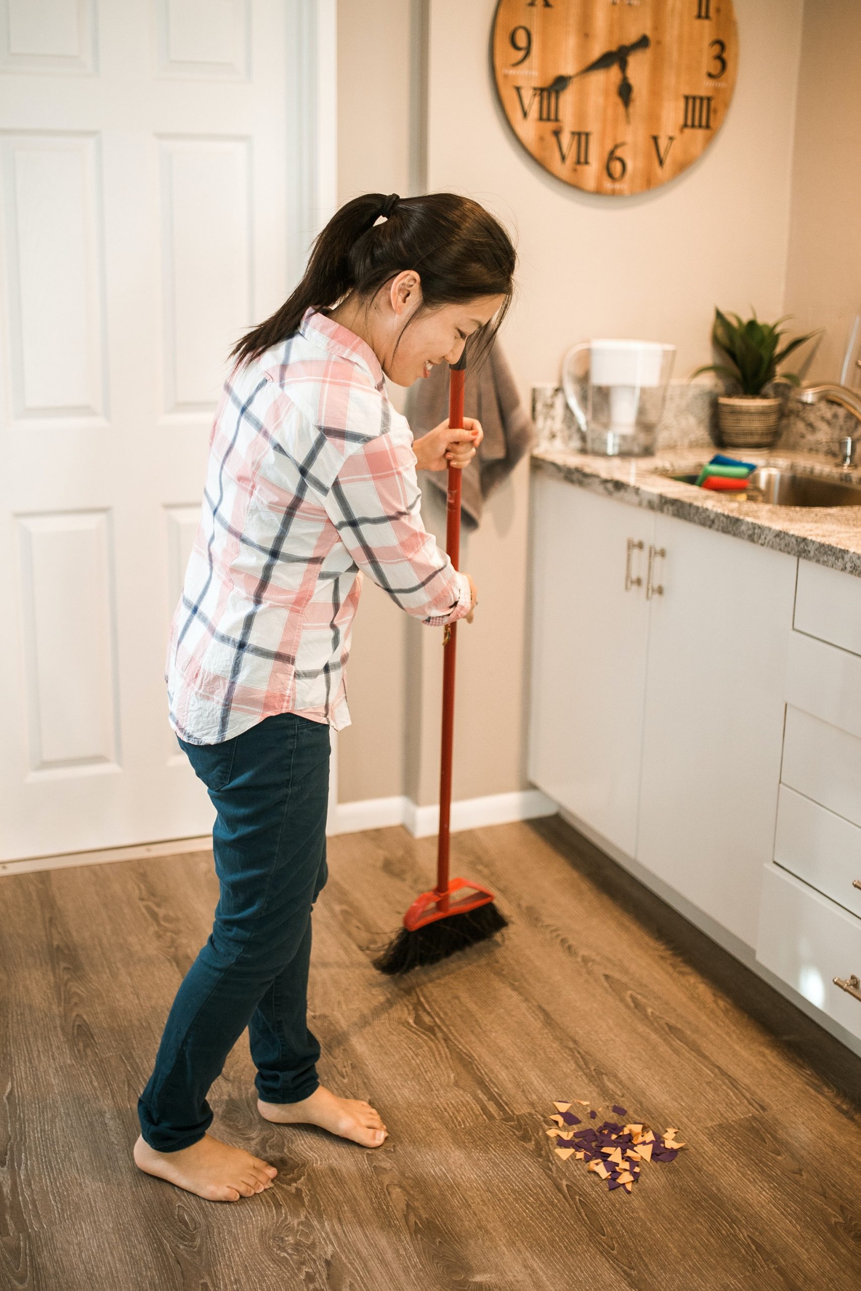 Sweeping a Hardwood Floor